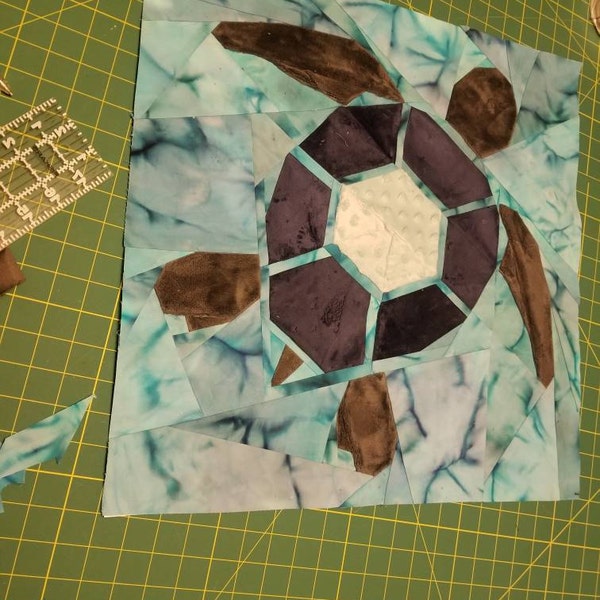 Turtle 2.0 Foundation Paper Piecing Pattern Swimming Hawaii Tropical ...