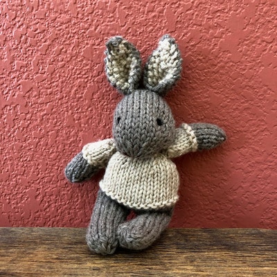 Toy Knitting Pattern for a Mini Bunny and Bear in a Dress and - Etsy ...