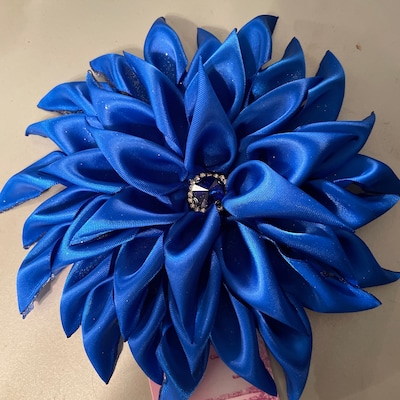 Solid Royal Blue Brooch/shoulder Corsage/satin Flower Pin/brooch ...