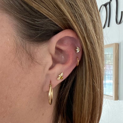 18g 316L Surgical Steel Gold Hinged Segment/cartilage Earrings/helix Hoop/nose Hoop/hoop Earrings/nose Piercing/minimalist Earrings/tragus