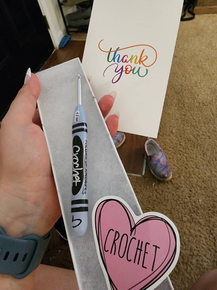 Colors of Kindness Crochet Hook, Crayon Crochet Hook, Crochet Hook, Ergonomic Crochet Hook, Custom Crochet Hook, Hooked by Holtby