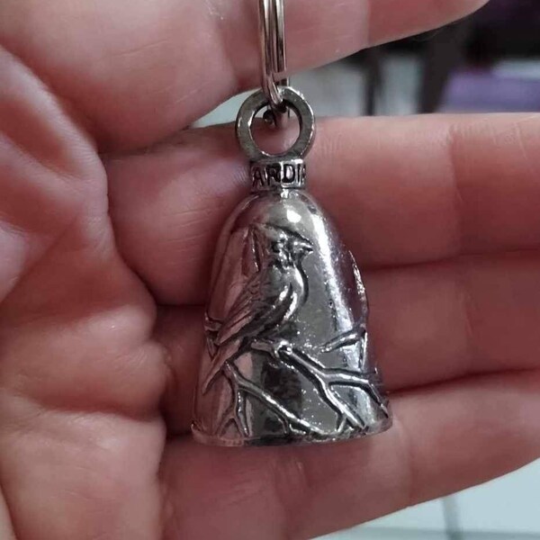 Campanello Guardiano con Ali d'Angelo per Motocicletta: Campanello Gremlin Incrociato per Motocicletta, Birthstone Portachiavi, Accessori per Motocicletta, Regalo Portafortuna per Uomo e Donna
