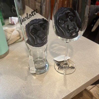 WINE GLASS With Your Pet's Hand Painted Portrait - Etsy