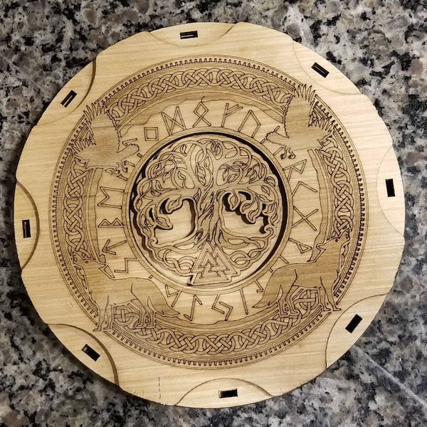 Scandinavian Runes Set in Box SVG Wooden Runes SVG Tree of Life Decor ...