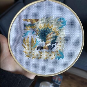 Monster Hunter World Zinogre Cross Stitch Pattern PDF Download