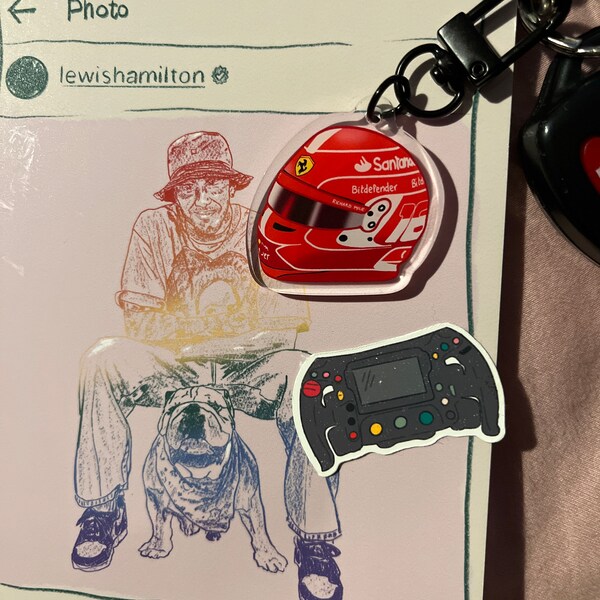 Driver Helmet Acrylic Charms | F1 Driver Keychains for Backpacks, Bags ...