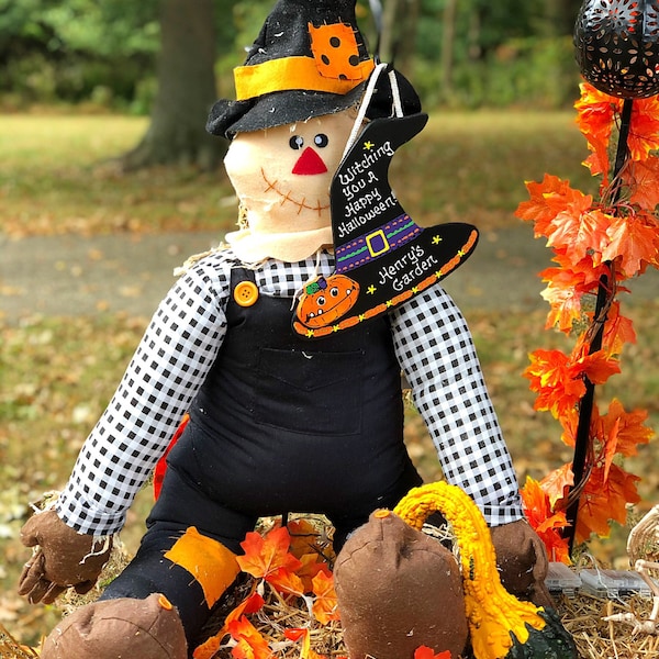 Personalized WITCH HAT Sign Halloween Holiday Fall Autumn Decor Name ...
