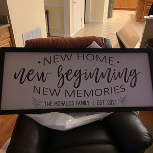 New Beginnings New Memories Wooden Hanging Sign Housewarming - Temu