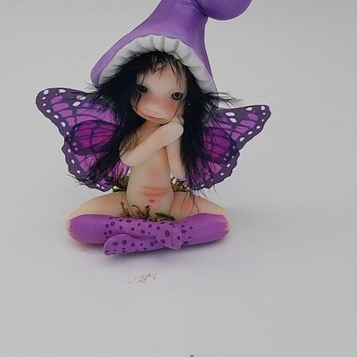 Esme Forest Fairy with Butterfly and Flowers 7cm