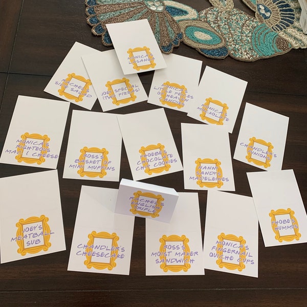 Friends Party Food Label Buffet Place Card Printable Friends TV Show ...