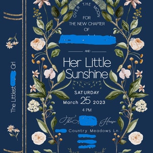 Book Cover Wedding Invitation Template, Literary Book Invite, Book ...