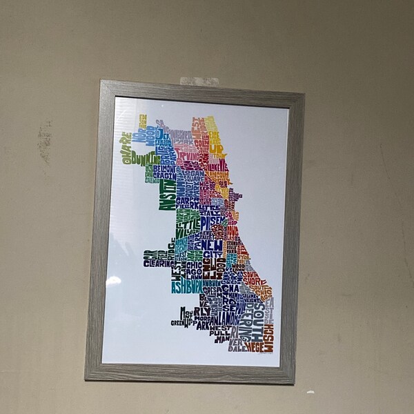 Chicago Neighborhood Map Art Print, Signed Print of My Original Hand ...