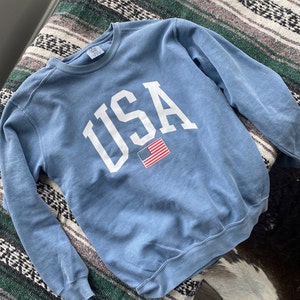 Comfort Colors USA Flag Sweatshirt, USA Flag Sweatshirt, United States ...