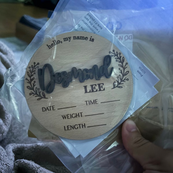 Personalized Baby Name Announcement Sign – Custom 3D Wood Birth Sign ...