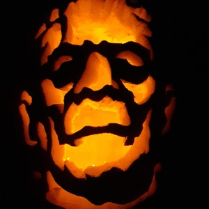 PUMPKIN CARVING STENCIL Frankenstein Monster Horror Template Halloween ...