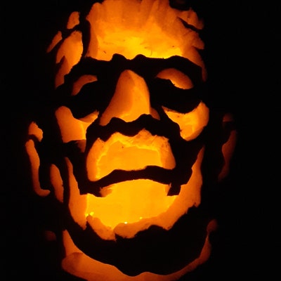 PUMPKIN CARVING STENCIL Frankenstein Monster Horror Template Halloween ...