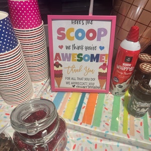Printable Treat Snack Bar Appreciation Thank You Sign for Teachers ...