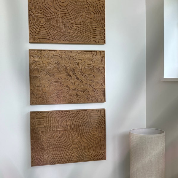 Large Wooden Wall Art Set of Wood Panels Modern Living Room Wall