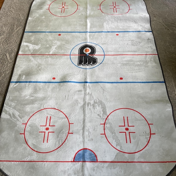 Ice Hockey Rink Printed Area Rug With Custom Team Logo • Washable Ice ...