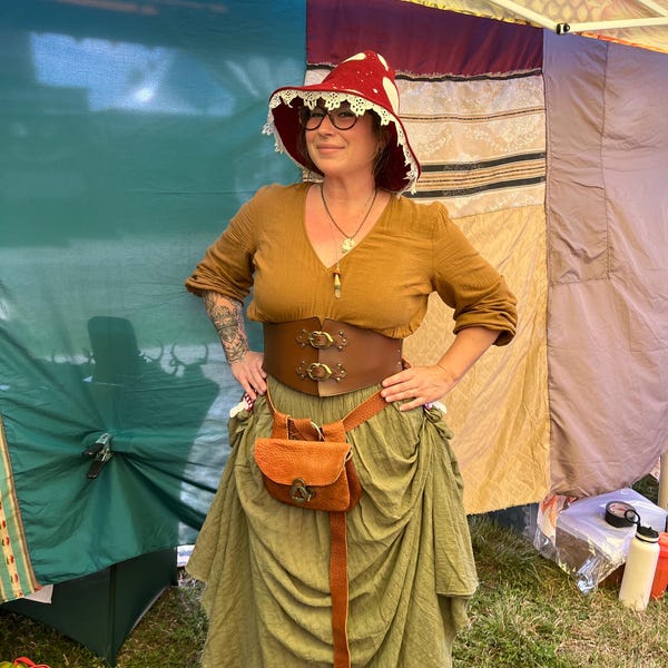 Renaissance Fair Cottagecore Leather Corset Belt for Medieval LARP ...