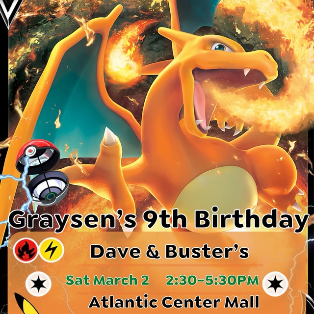Pokemon Birthday Invitation | Pokemon Card Birthday Party Invite | Charizard Card Invite | Editable and Personalized Digital Template - Etsy pokemon-birthday-invitation-pokemon-card-birthday-party-invite-charizard-card-invite-editable-and-personalized-digital-template-etsy