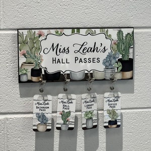 Personalized Classroom Decor Hall Passes Sign Farmhouse - Etsy