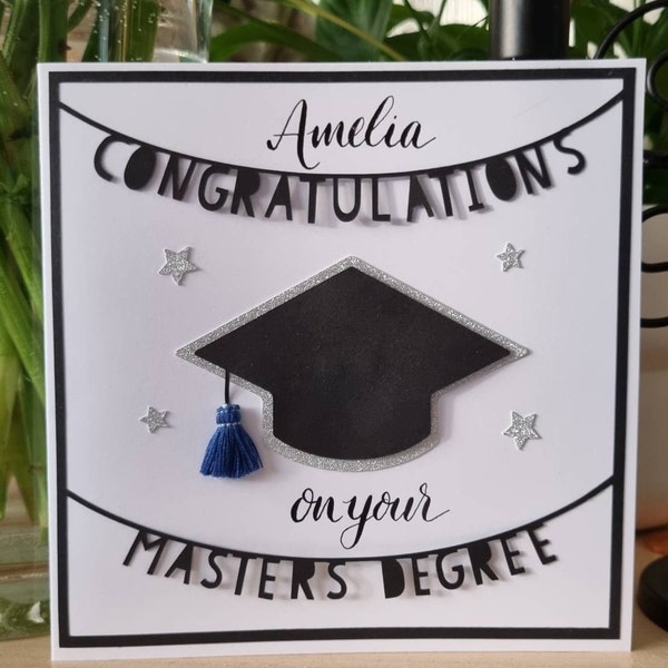 Dissertation Card Personalised Congratulations on Your Degree Card | Masters Degree ...