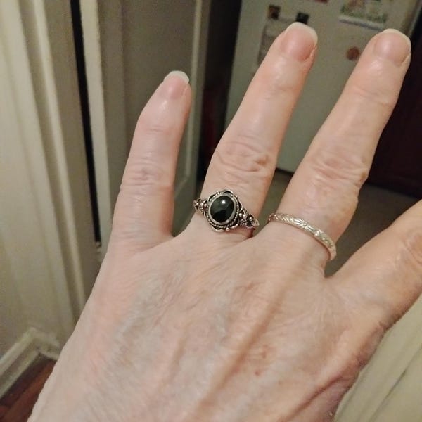 Onyx Spin Vintage Ring (925 Silver) main image 1