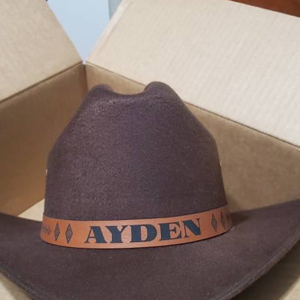 thumbnail image 2 of Kids Hats Boys Personalized Kids Cowboy Hat - Custom Name Leather Hatband Western Cowgirl Hat For Toddlers 512307 2 of 14