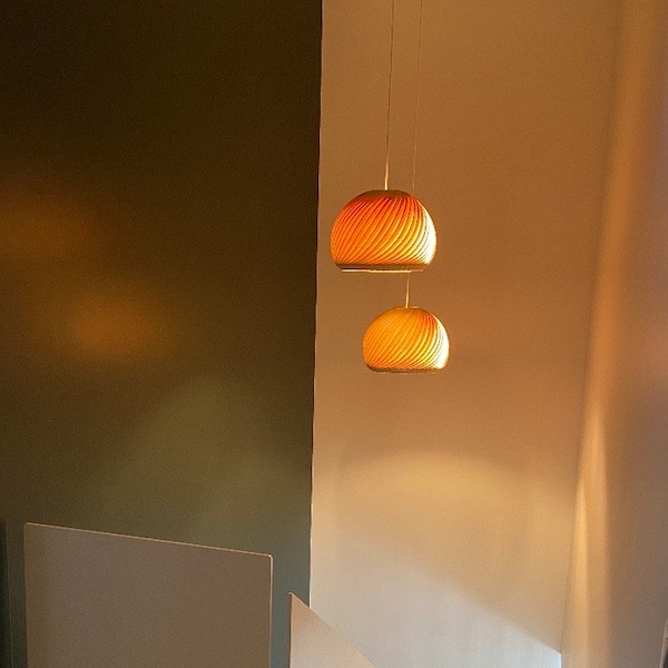 Gallery Detail: Wood Pendant Light Mid Century Modern Scandinavian Light Fixture