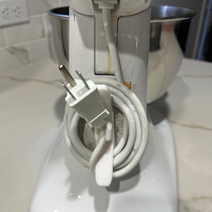 SplashNColor Cable Wrap Attachment Compatible with KitchenAid Stand Mixer Cord Storage for Kitchen Aid Cable Organizer (White)