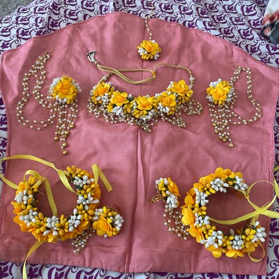 Multicolor - Handmade Fabart Floral Jewellery Set 15