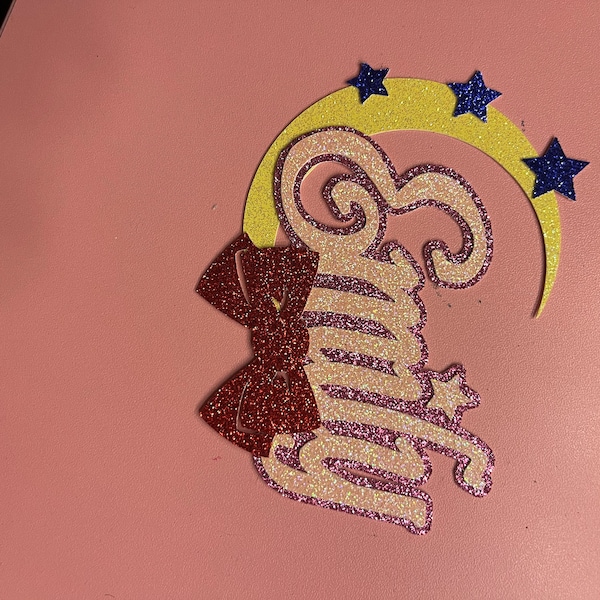 PERSONALIZED Sailor Moon Inspired Name Glitter Die Cut/party ...