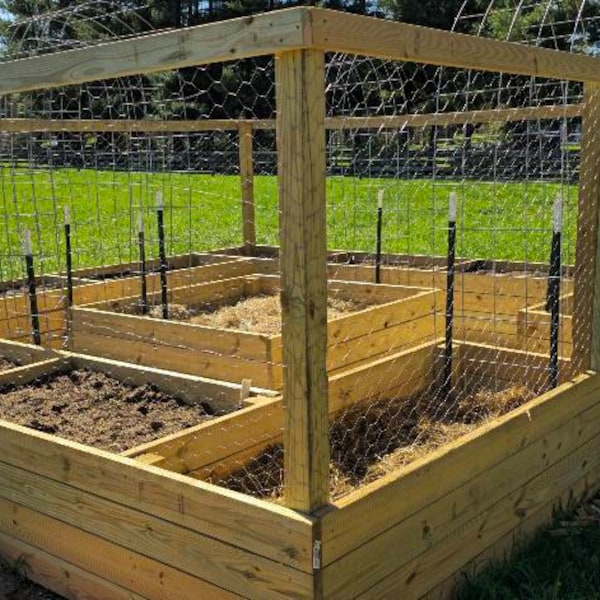 Raised Garden Bed With Deer Fence Plans - Etsy Canada