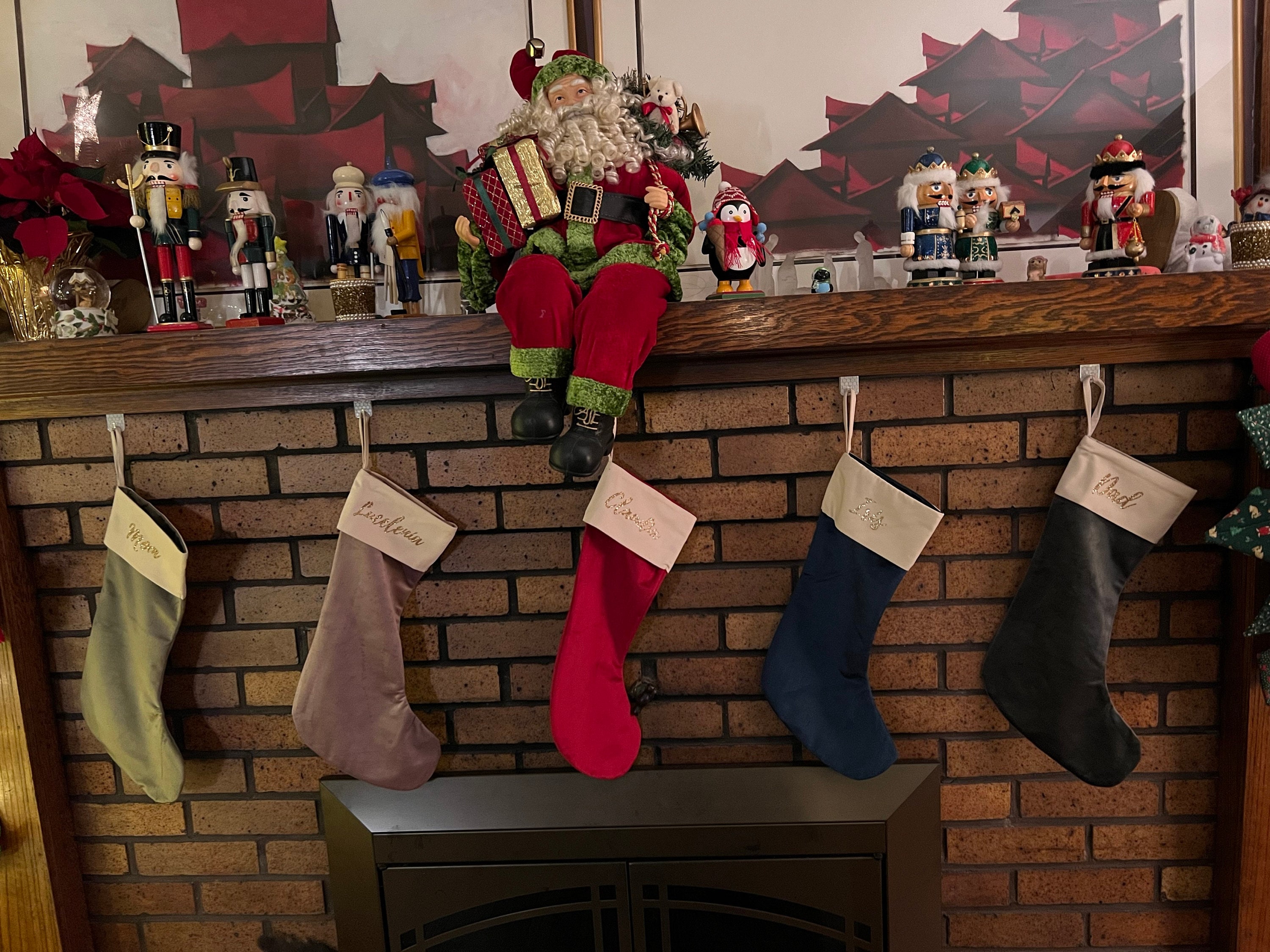 Personalised Velvet Christmas Stocking - Custom Name Holiday Decor - Perfect Xmas Gift - 1 Stocking - Personalized Christmas Decoration