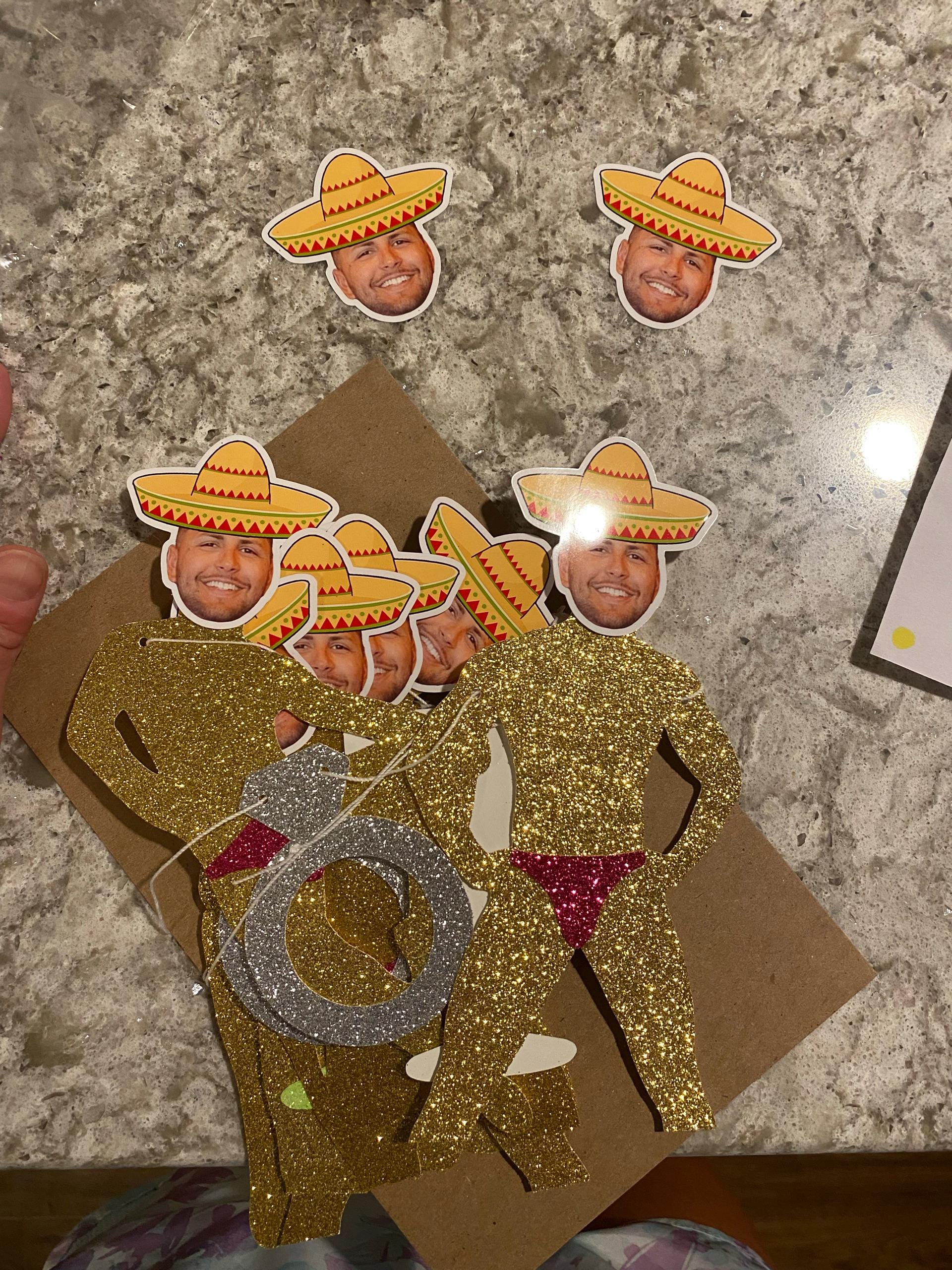 Margs and Matrimony Bachelorette Party Groom Face Banner, Groom Head Sombrero Dancer Decor, Margarita Bachelorette Party Mexico Bachelorette
