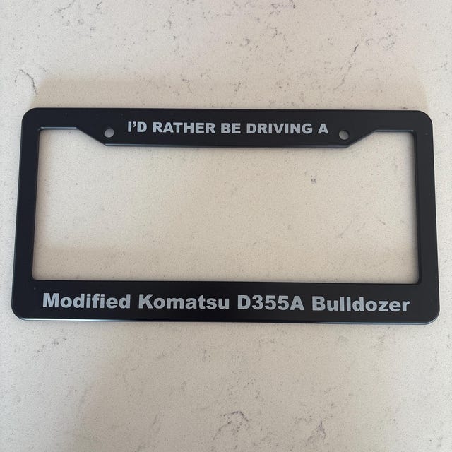 Killdozer License Plate Frame: Modified Komatsu D355A Bulldozer - Etsy