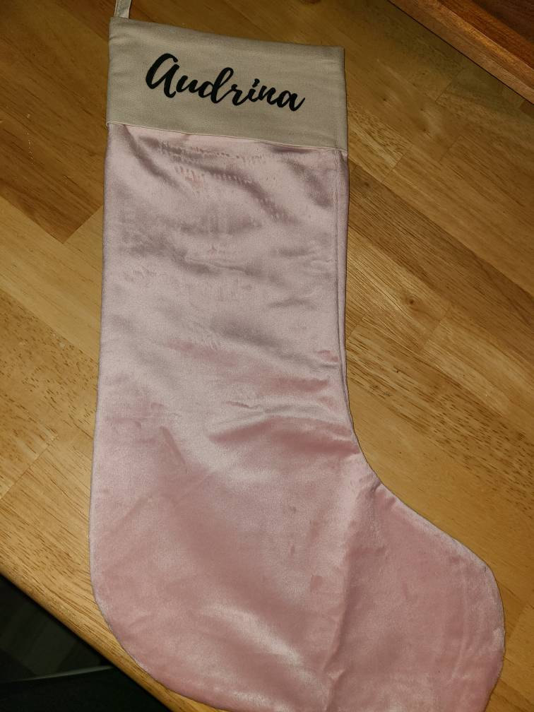 Personalised Velvet Christmas Stocking - Custom Name Holiday Decor - Perfect Xmas Gift - 1 Stocking - Personalized Christmas Decoration