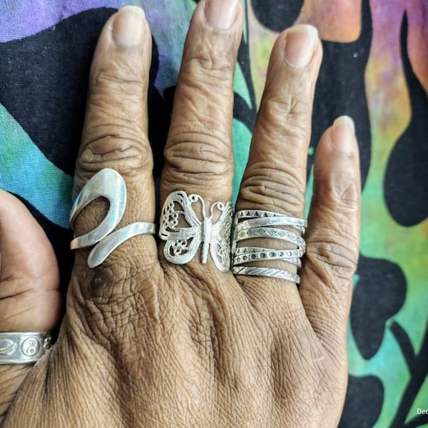 Boho Statement Ring, Sterling Silver Ring for Women, Chunky Ring, Long ...