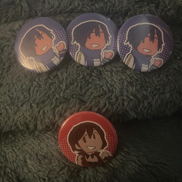 VOCALOID Button Pins || KAITO, MEIKO, Miku, Rin, Len, Vflower, Luka ...