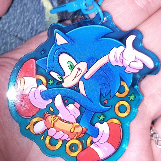 Sonic Inspired Colourful Gradient Acrylic Keychain Charm - Etsy