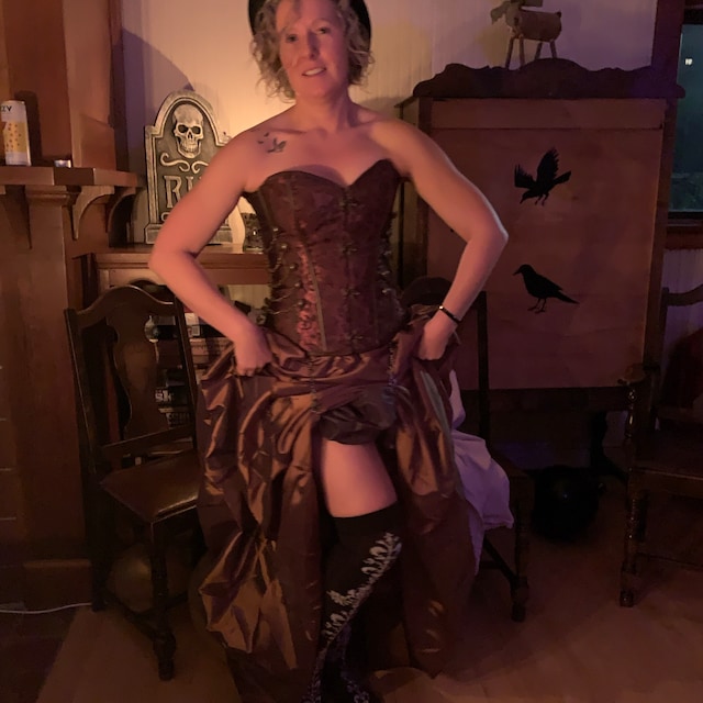 Set 2 Pezzi Corsetto Donna Marrone Con Choker Nero - Bustino Stringivita Stile Gotico Medievale - Foto 9