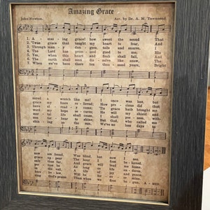 Amazing Grace Print, Printable Vintage Sheet Music, Instant Download ...