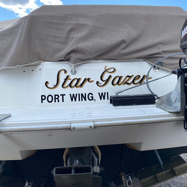 Transom Window Lettering Sign Boat Name Lettering - Boat Transom Decal - Boat Stickers - Boat Decals ...