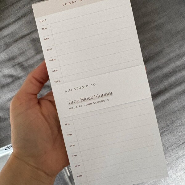 Time Block Daily Planner Pad, Hourly Blocking Notepad, Productivity ...