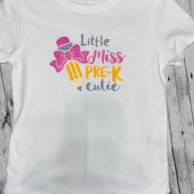 Little Miss Pre-k Cutie Svg, Back to School Svg, Pre-k Shirt Design ...