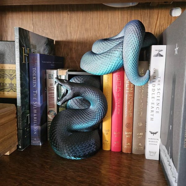 Snake Book Nook - Two-part Head and Tail Design for Bookshelves - Etsy