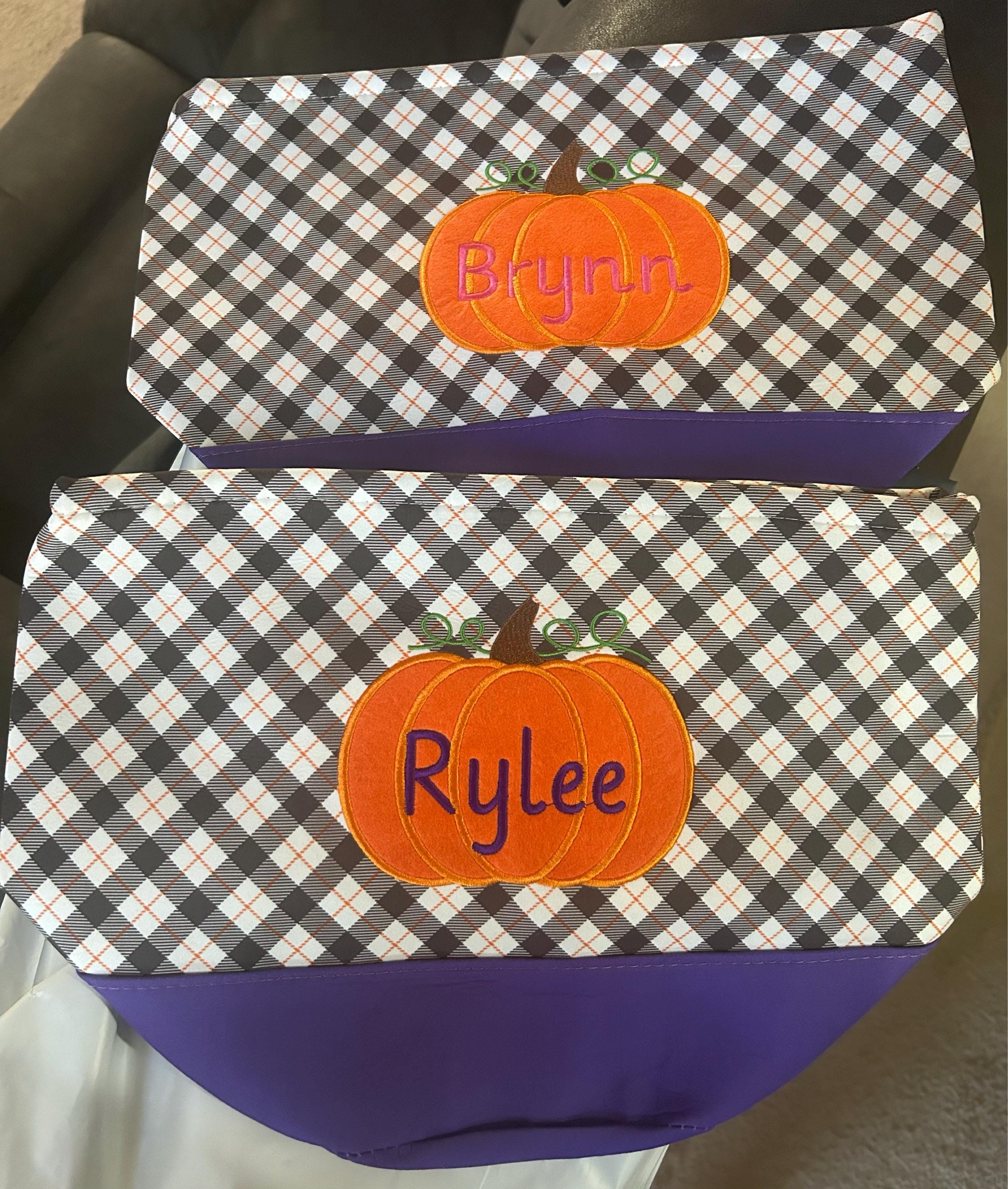 Trick or treat bag, Trick-or-treat bucket,  Halloween Bucket, Personalized, Halloween Basket, monogram, trick-or-treat, Halloween bag