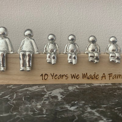 10 Years We Made a Family Tin Sculpture Figurines 10th Anniversary Tin ...