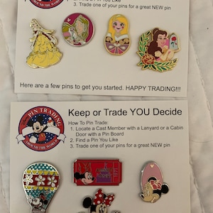 Disney Pin Trading Starter Set Fish Extender Gift Trading Pins 12 Pins &  Cards (2 sets of 6) Hidden Mickey Mystery Pins Cruise Fish Extender